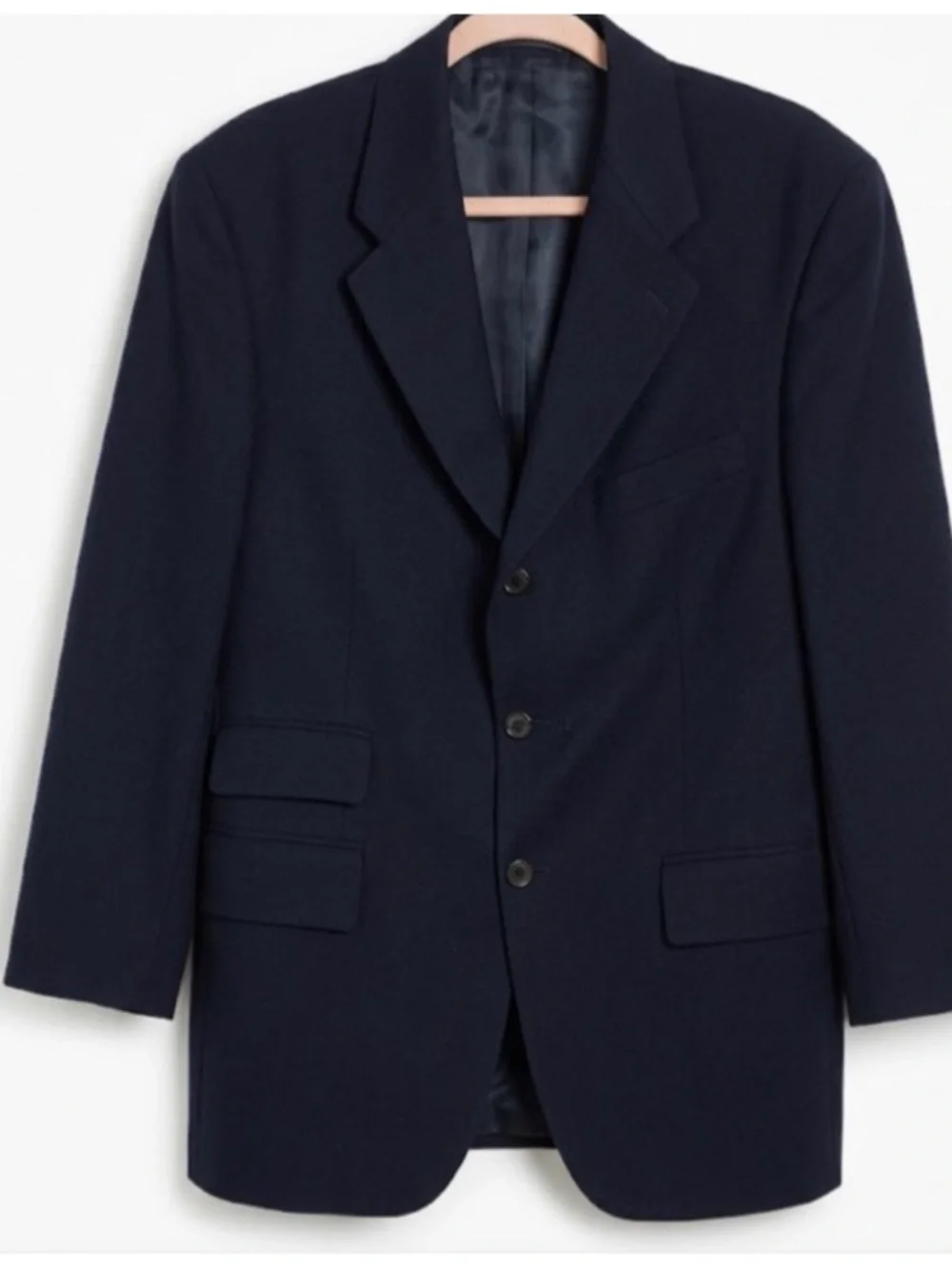 Ralph Ralph Lauren Pure New Wool Classic Navy Single Breasted Office Blazer 40R - Picture 2 of 16